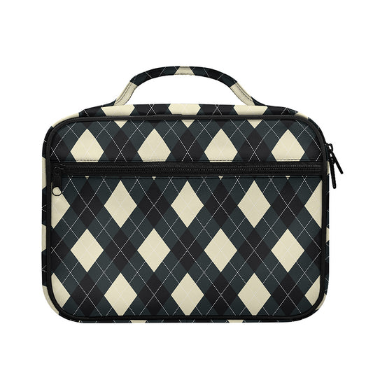 Spruce Blue And Beige Argyle Print Briefcase Bible Bag