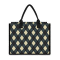 Spruce Blue And Beige Argyle Print Canvas Tote Bag
