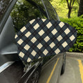 Spruce Blue And Beige Argyle Print Car Side Mirror Covers