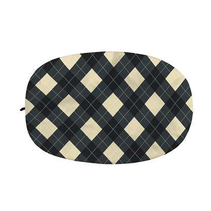 Spruce Blue And Beige Argyle Print Car Side Mirror Covers