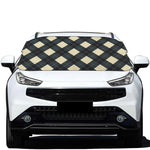 Spruce Blue And Beige Argyle Print Car Windshield Snow Cover