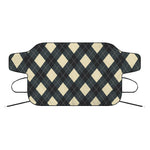 Spruce Blue And Beige Argyle Print Car Windshield Snow Cover