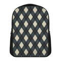 Spruce Blue And Beige Argyle Print Casual Backpack