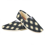 Spruce Blue And Beige Argyle Print Casual Shoes