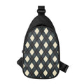 Spruce Blue And Beige Argyle Print Sling Bag
