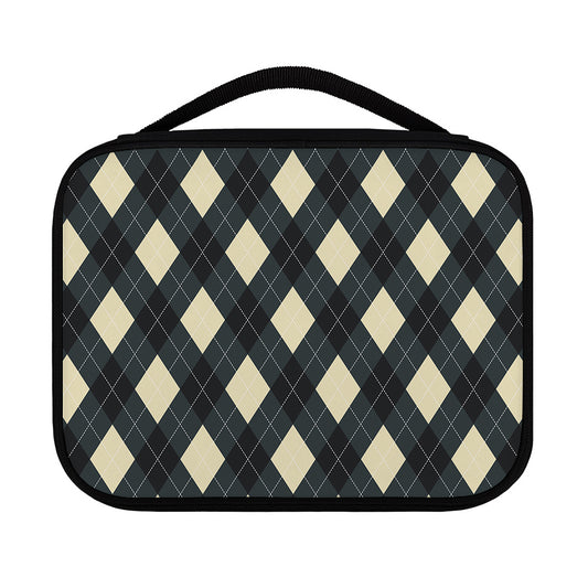 Spruce Blue And Beige Argyle Print Classic Bible Case