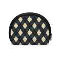 Spruce Blue And Beige Argyle Print Coin Purse