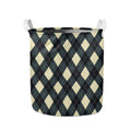 Spruce Blue And Beige Argyle Print Collapsible Laundry Basket