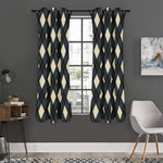 Spruce Blue And Beige Argyle Print Curtain