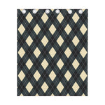 Spruce Blue And Beige Argyle Print Curtain