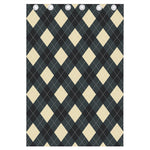 Spruce Blue And Beige Argyle Print Curtain