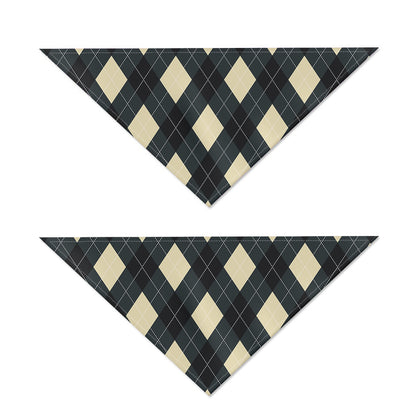 Spruce Blue And Beige Argyle Print Dog Bandana