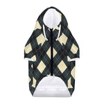 Spruce Blue And Beige Argyle Print Dog Zip Up Hoodie