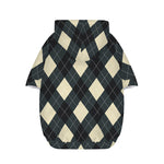 Spruce Blue And Beige Argyle Print Dog Zip Up Hoodie