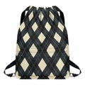 Spruce Blue And Beige Argyle Print Drawstring Backpack