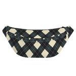 Spruce Blue And Beige Argyle Print Fanny Pack