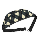 Spruce Blue And Beige Argyle Print Fanny Pack