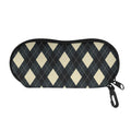 Spruce Blue And Beige Argyle Print Glasses Case