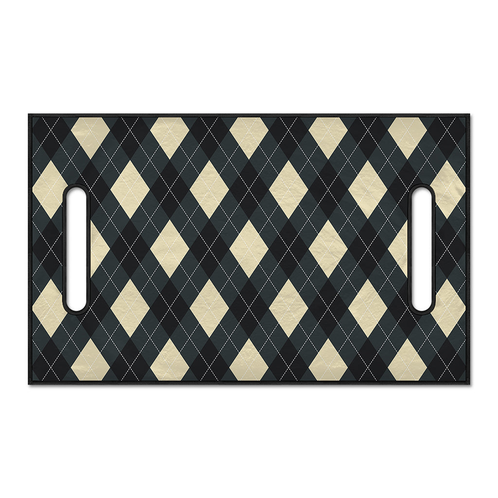 Spruce Blue And Beige Argyle Print Golf Cart Seat Cover