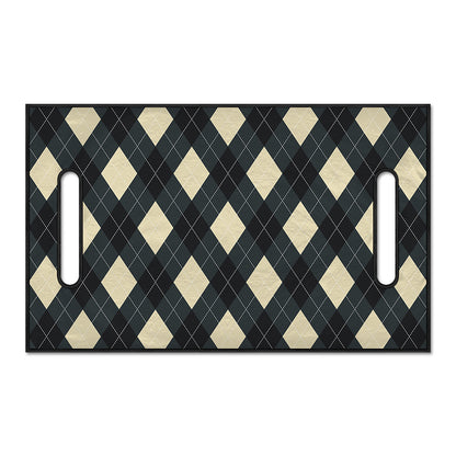 Spruce Blue And Beige Argyle Print Golf Cart Seat Cover