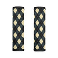 Spruce Blue And Beige Argyle Print Handle Covers