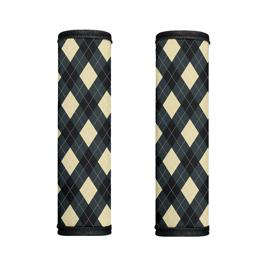 Spruce Blue And Beige Argyle Print Handle Covers