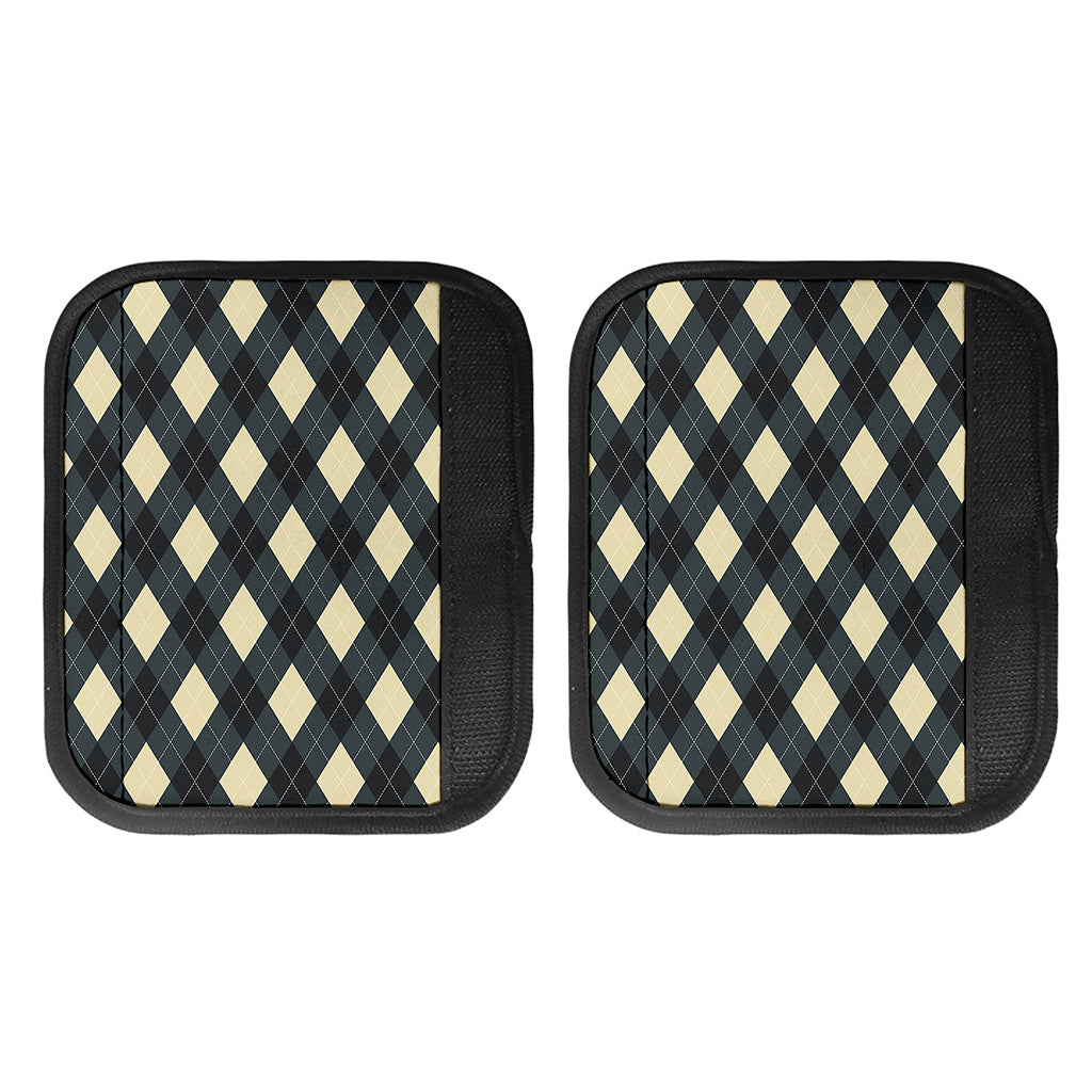 Spruce Blue And Beige Argyle Print Handle Covers