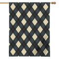Spruce Blue And Beige Argyle Print House Flag