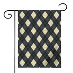 Spruce Blue And Beige Argyle Print House Flag