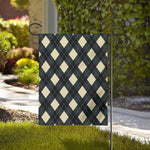 Spruce Blue And Beige Argyle Print House Flag