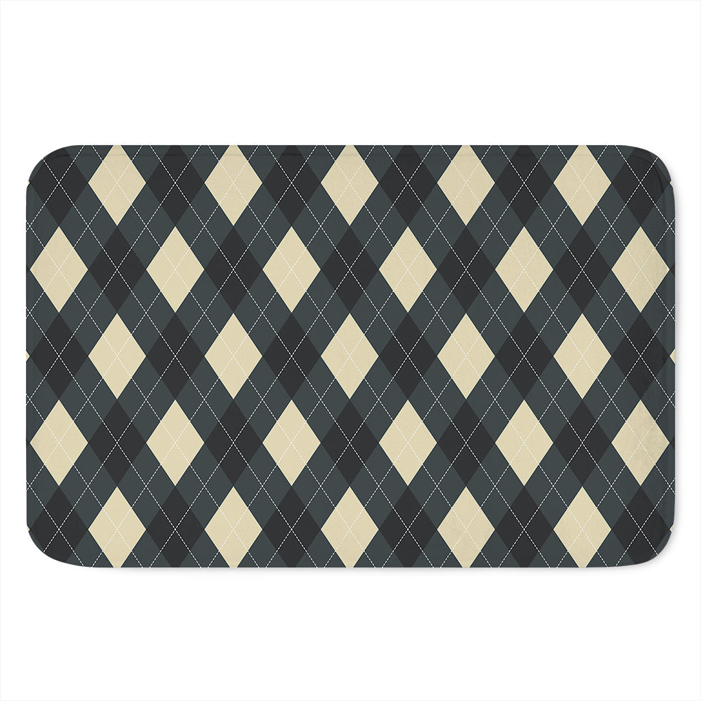 Spruce Blue And Beige Argyle Print Indoor Door Mat