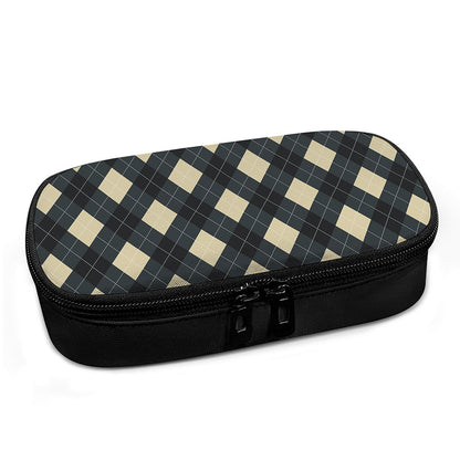 Spruce Blue And Beige Argyle Print Insulin Cooler Travel Case