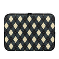 Spruce Blue And Beige Argyle Print Laptop Sleeve
