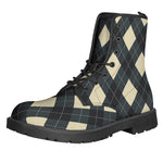 Spruce Blue And Beige Argyle Print Backpack