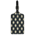 Spruce Blue And Beige Argyle Print Luggage Tag