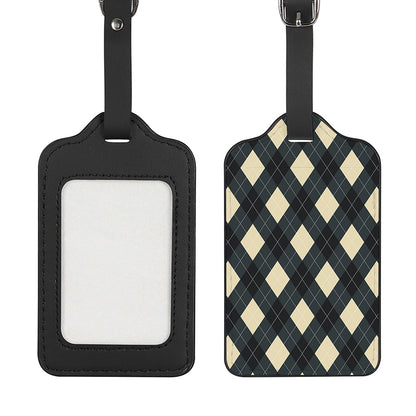Spruce Blue And Beige Argyle Print Luggage Tag