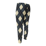 Spruce Blue And Beige Argyle Print Men's Compression Pants