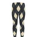 Spruce Blue And Beige Argyle Print Men's Leggings