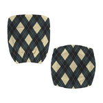 Spruce Blue And Beige Argyle Print Office Chair Cover