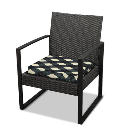 Spruce Blue And Beige Argyle Print Outdoor Seat Cushion Cover
