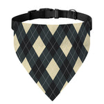 Spruce Blue And Beige Argyle Print Over The Collar Dog Bandana