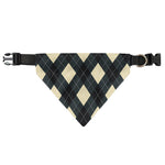 Spruce Blue And Beige Argyle Print Over The Collar Dog Bandana