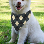 Spruce Blue And Beige Argyle Print Over The Collar Dog Bandana