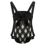 Spruce Blue And Beige Argyle Print Pet Carrier Backpack