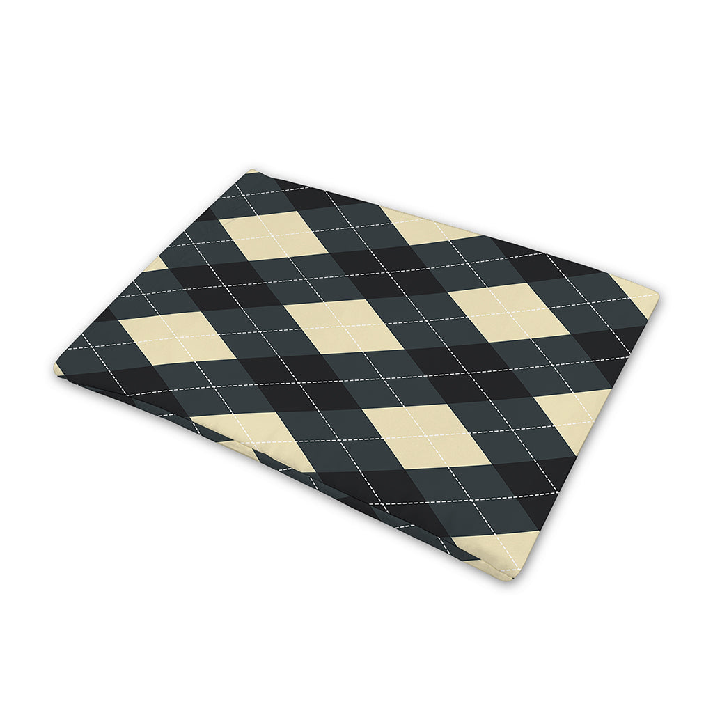 Spruce Blue And Beige Argyle Print Pet Cooling Mat Cover