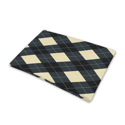 Spruce Blue And Beige Argyle Print Pet Cooling Mat Cover