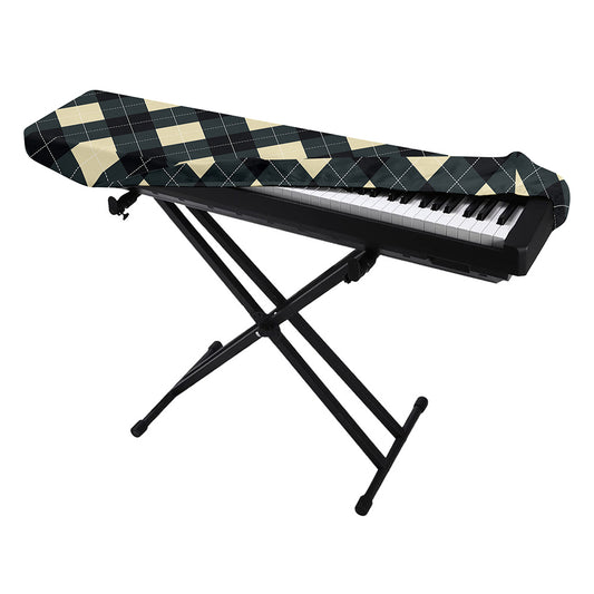 Spruce Blue And Beige Argyle Print Piano Keyboard Cover