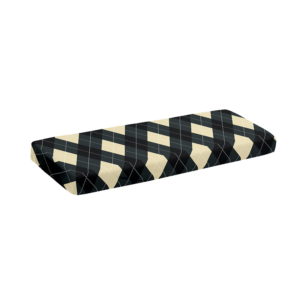 Spruce Blue And Beige Argyle Print Piano Keyboard Cover