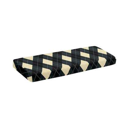 Spruce Blue And Beige Argyle Print Piano Keyboard Cover