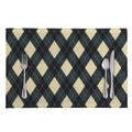 Spruce Blue And Beige Argyle Print Placemat